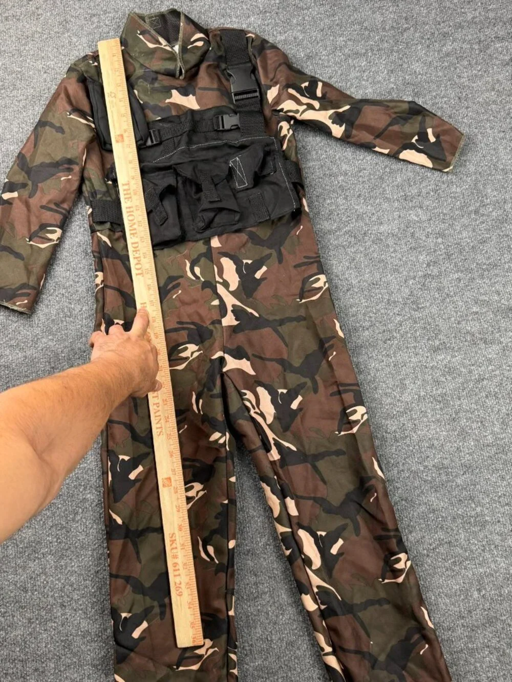 Boys Camouflage Jumpsuit Costume with Tactical Vest - Size Small/Medium